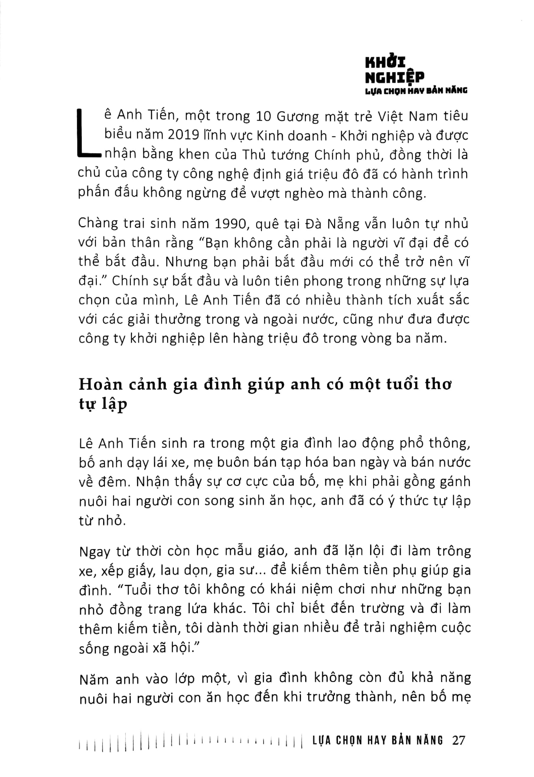 Khởi nghiệp lựa chọn hay bản năng