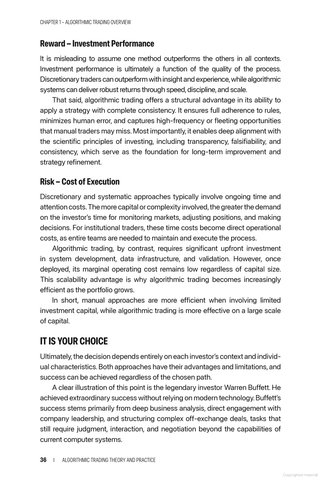 Algorithmic Trading Theory and Practice