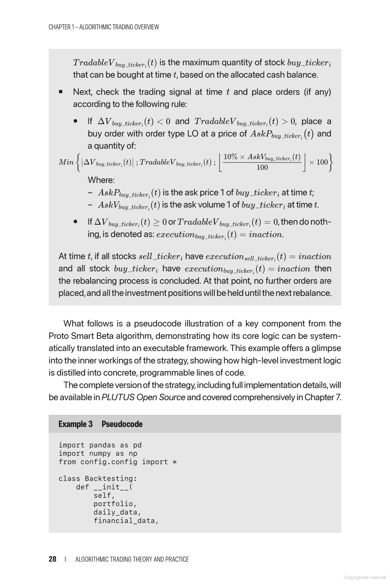 Algorithmic Trading Theory and Practice