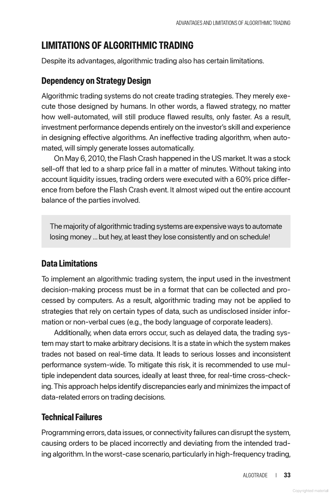 Algorithmic Trading Theory and Practice