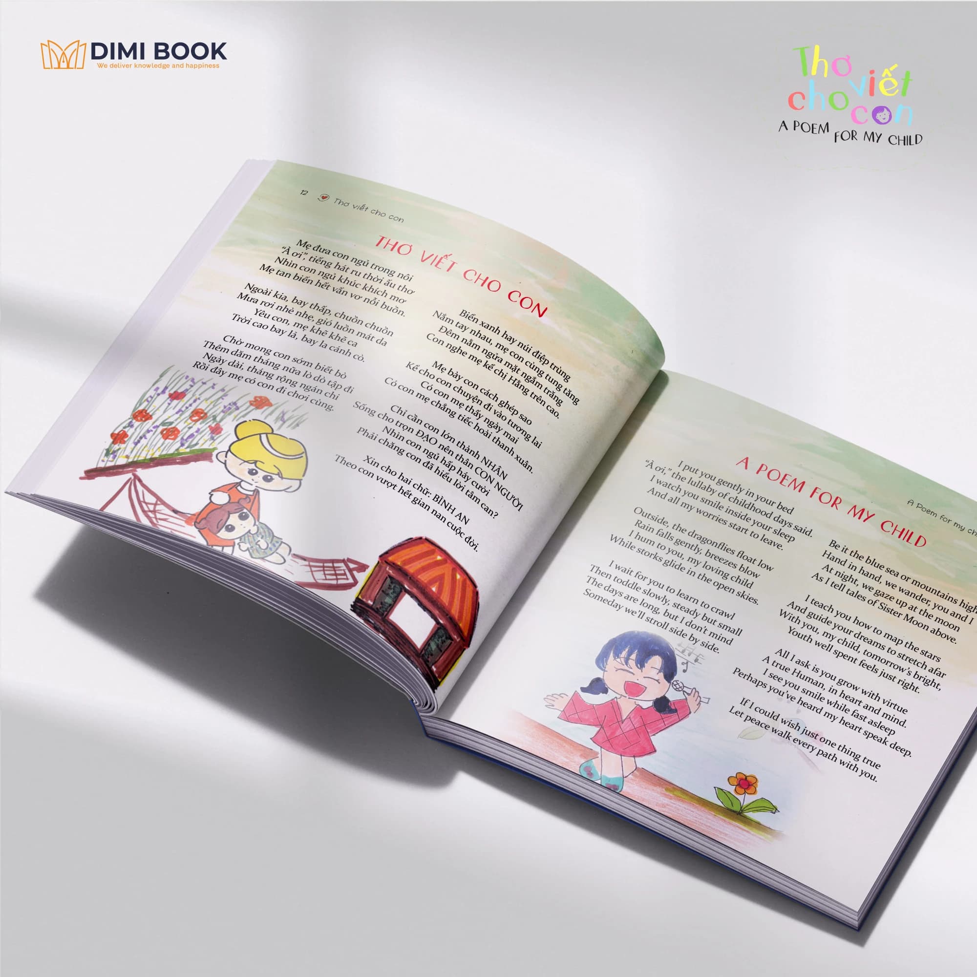 thiết kế bìa và ruột sách thơ gửi cho con